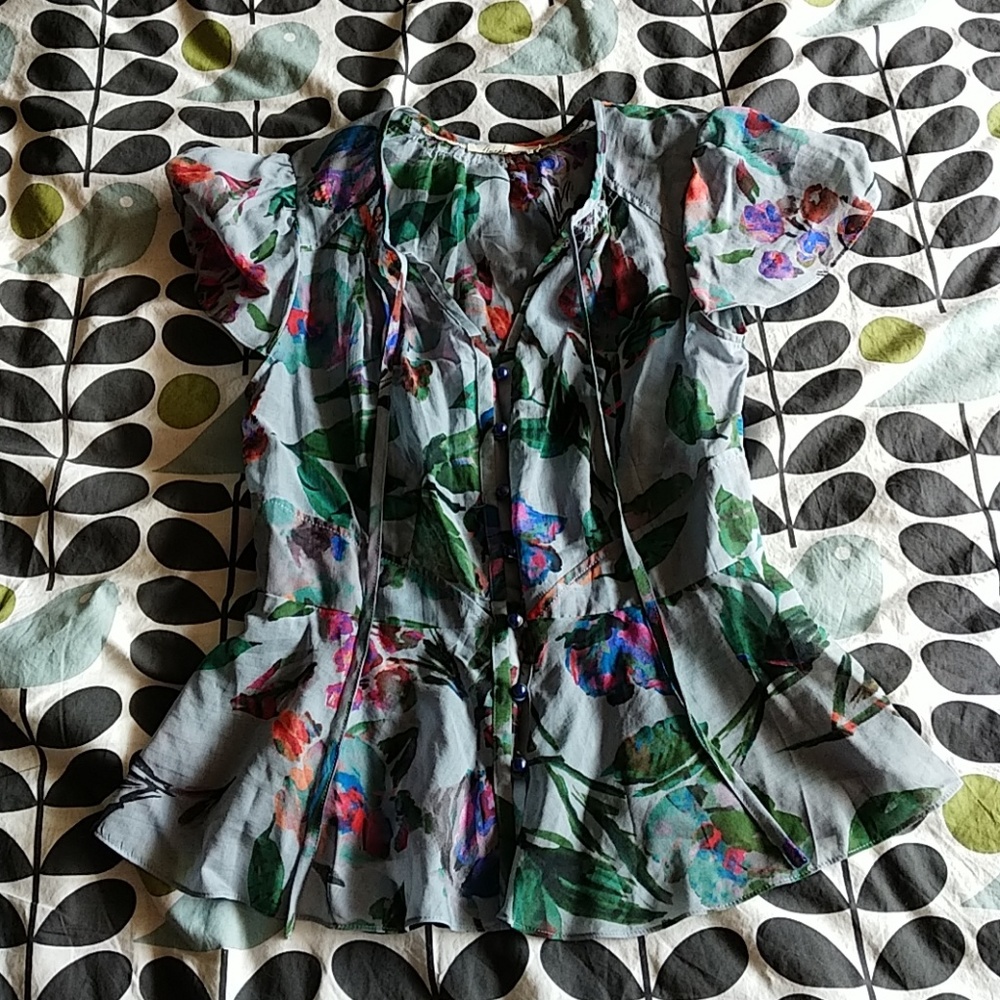 Anthropologie Floreat Peplum Top 4 NWOT